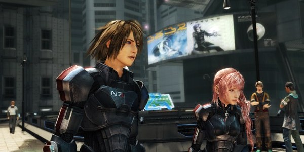 FFXIII-2 Mass Effect Costumes In Action