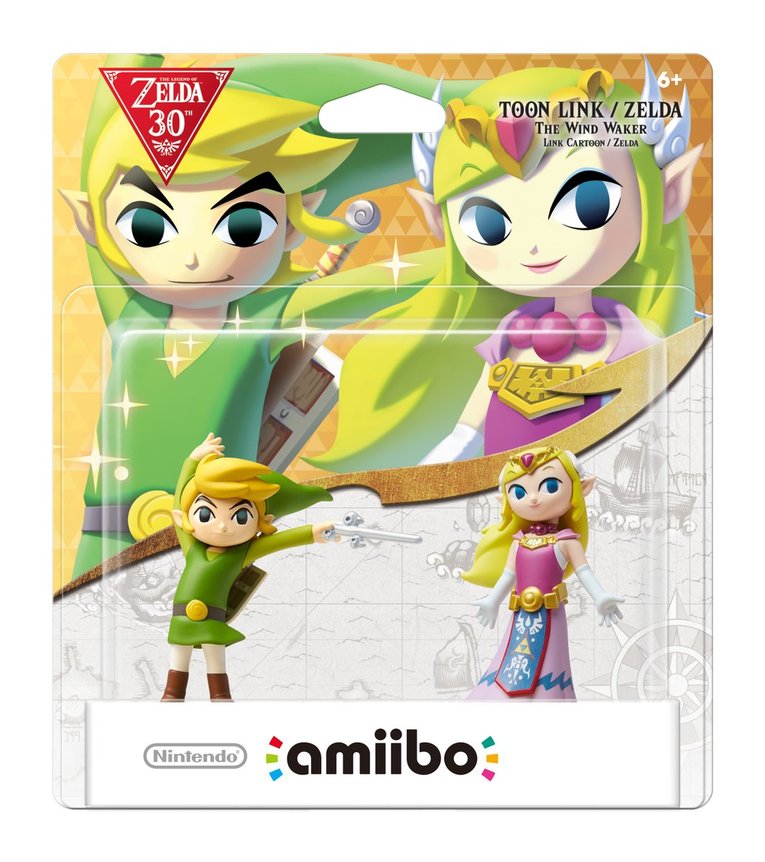 Toon Link and Toon Zelda Amiibo